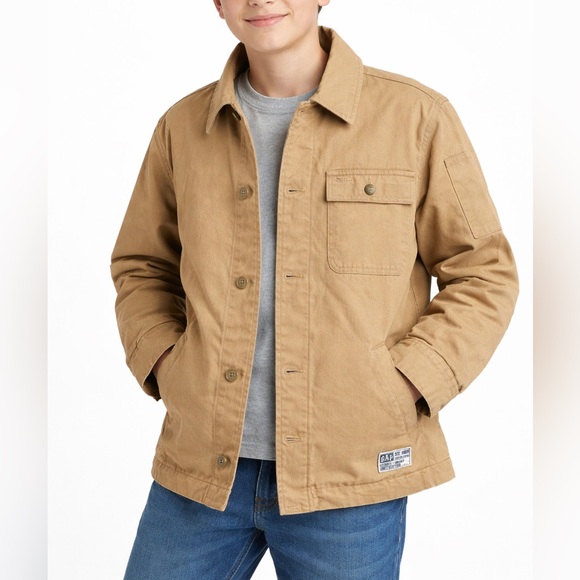 GAP Other - GAP Kids Tan Canvas Chore Jacket w/ Quilted Lining (XXL) Workwear
